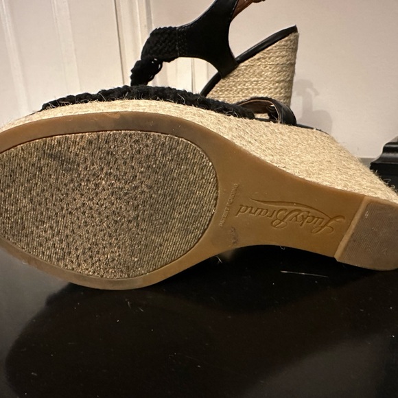 Lucky Brand said raw wedge - Black crochet and leather - size 38 / 8 - Picture 3 of 6